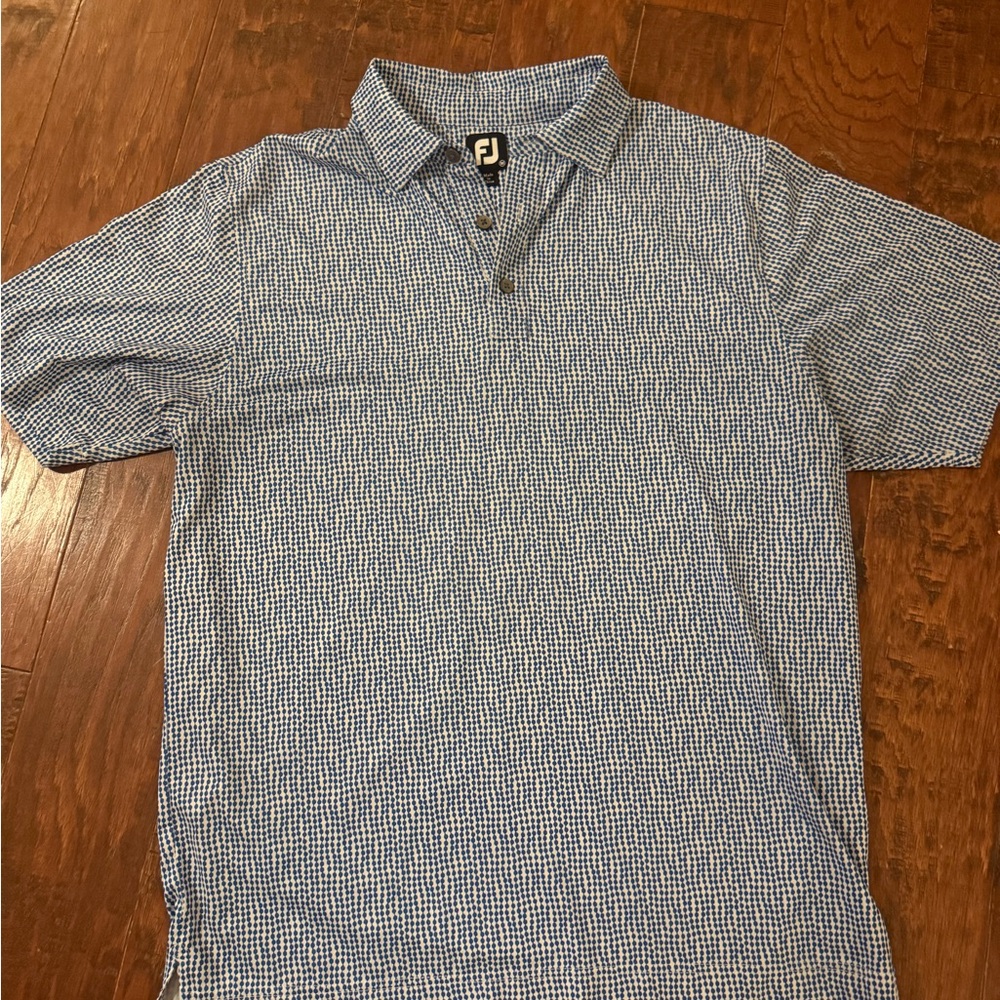 FootJoy Light Blue Micro-Pattern Golf Polo